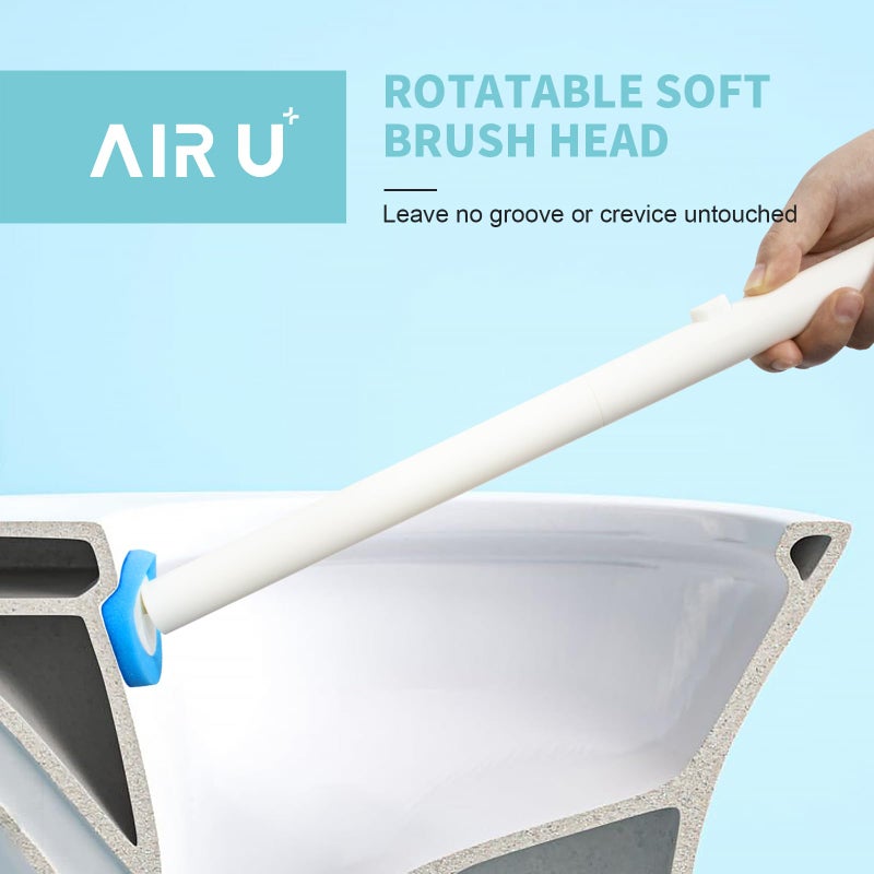 AIR U+ عدد 48 رؤوس فرشاة المرحاض للاستعمال مرة واحدة، عبوات عصا المرحاض لتنظيف المرحاض والحمام - Image 3
